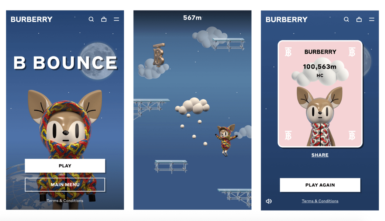 Race to the moon with Burberry's first online game B Bounce